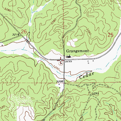 Topographic Map of Grangemont, ID