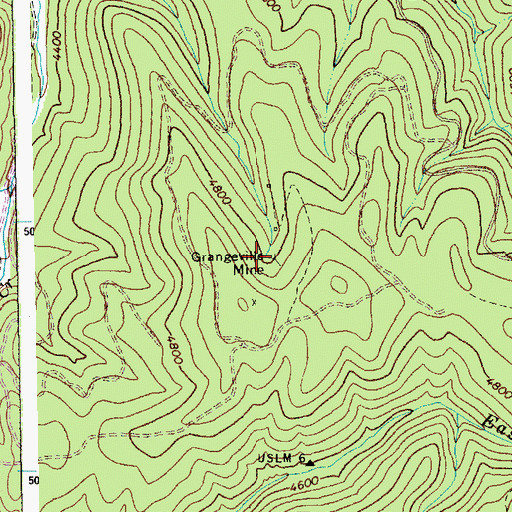 Topographic Map of Grangeville Mine, ID