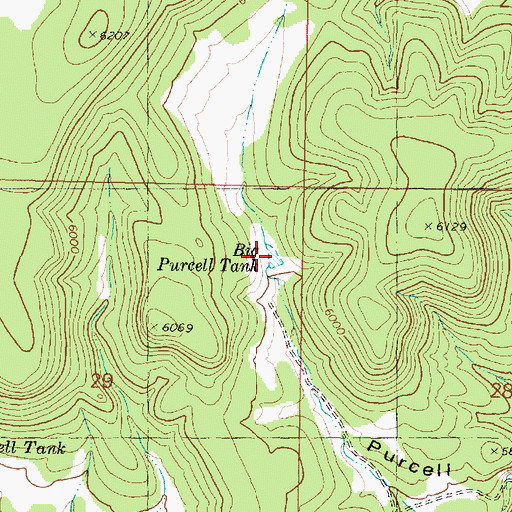 Topographic Map of Big Purcell Tank, AZ