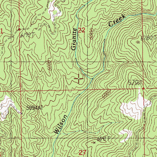 Topographic Map of Granite Creek, ID