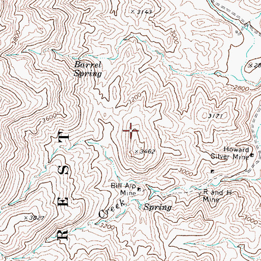 Topographic Map of Bill Arp Mine Spring, AZ