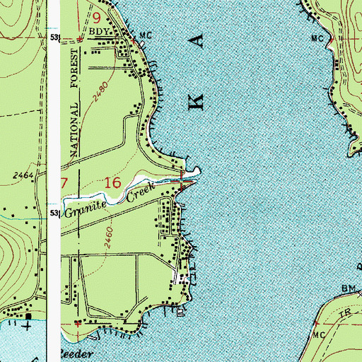 Topographic Map of Granite Creek, ID