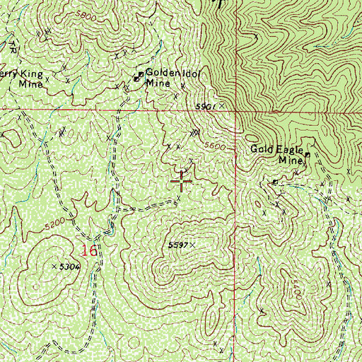 Topographic Map of Black Hawk Mine, AZ