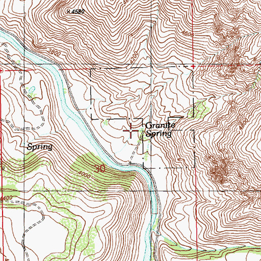 Topographic Map of Granite Spring, ID