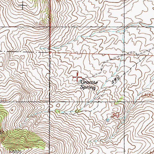 Topographic Map of Granite Spring, ID