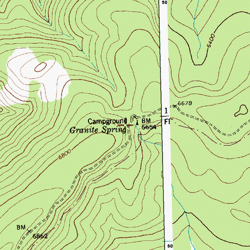 Topographic Map of Granite Spring, ID