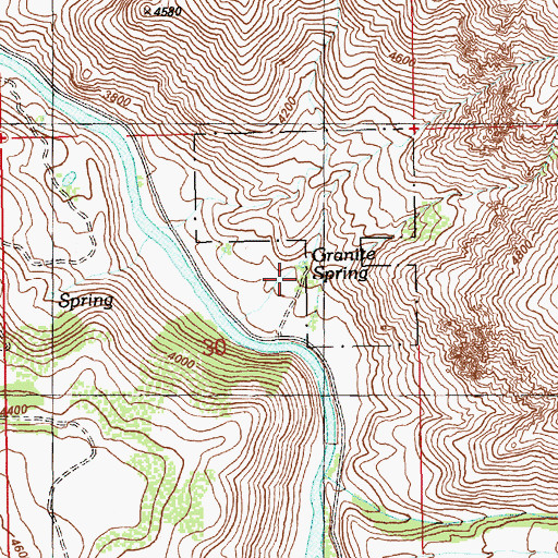 Topographic Map of Granite Spring Campground, ID