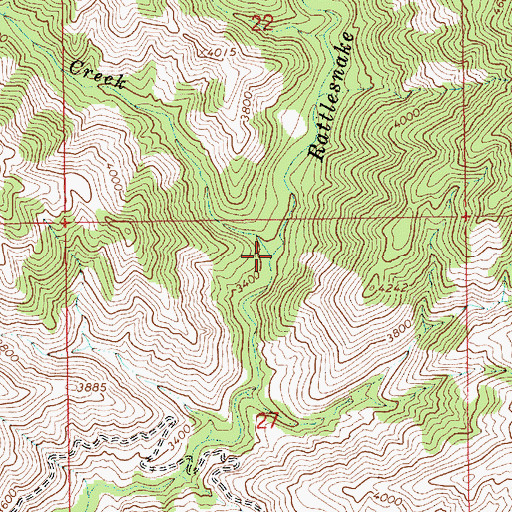 Topographic Map of Grape Creek, ID