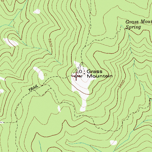 Topographic Map of Grass Mountain, ID