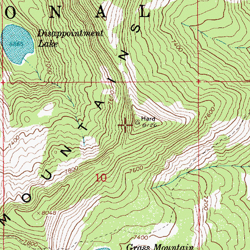 Topographic Map of Grass Mountains, ID