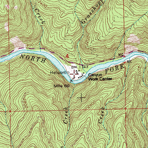 Topographic Map of Grasshopper Creek, ID