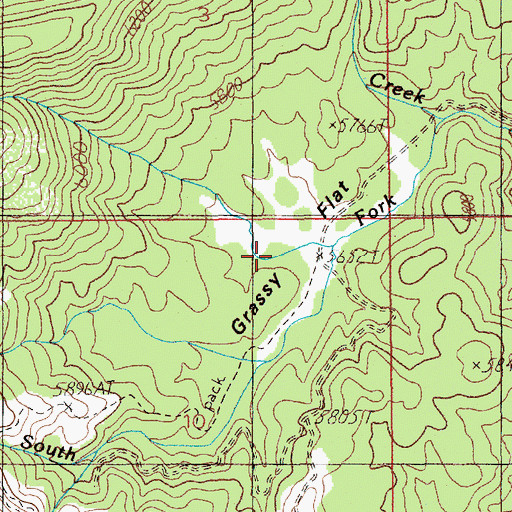 Topographic Map of Grassy Flat, ID