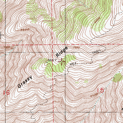 Topographic Map of Grassy Ridge, ID