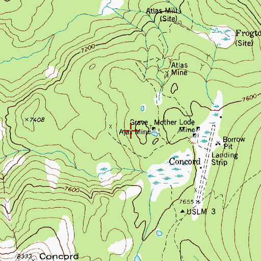 Topographic Map of Grave Ajax Mine, ID
