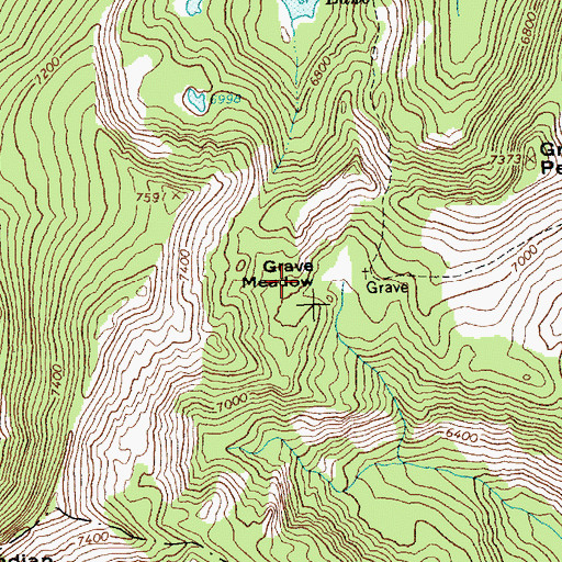 Topographic Map of Grave Meadow, ID