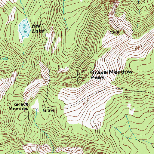 Topographic Map of Grave Meadow Peak, ID