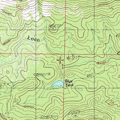 Topographic Map of Blue Dam, AZ