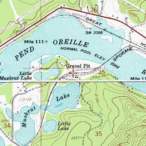 Topographic Map of Gravel Pit, ID