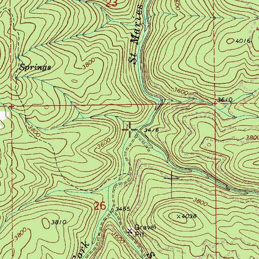 Topographic Map of Graves Creek, ID
