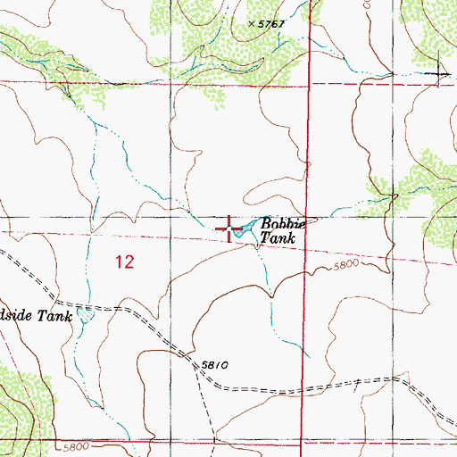 Topographic Map of Bobbie Tank, AZ