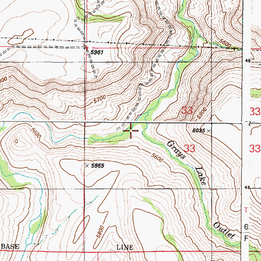 Topographic Map of Grays Lake Outlet, ID