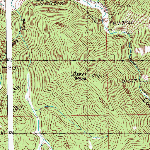 Topographic Map of Grays Peak, ID