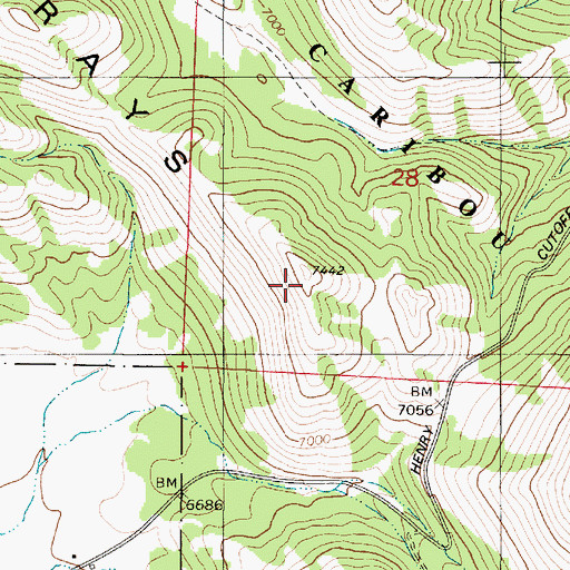 Topographic Map of Grays Range, ID