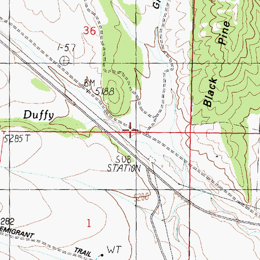 Topographic Map of Green Canyon, ID