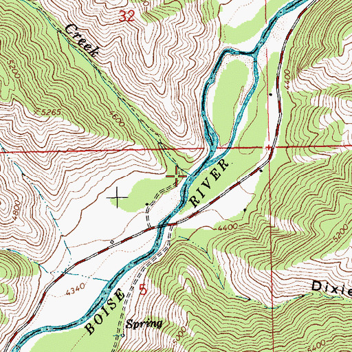Topographic Map of Green Creek, ID