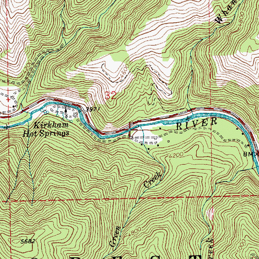 Topographic Map of Green Creek, ID