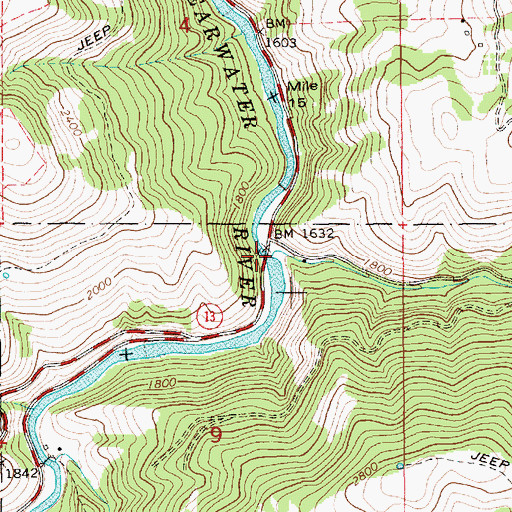 Topographic Map of Green Creek, ID