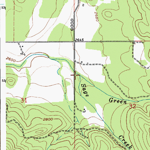 Topographic Map of Green Creek, ID