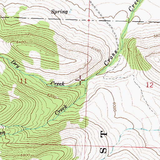 Topographic Map of Green Creek, ID