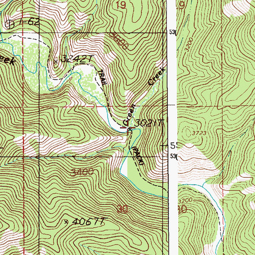 Topographic Map of Green Creek, ID