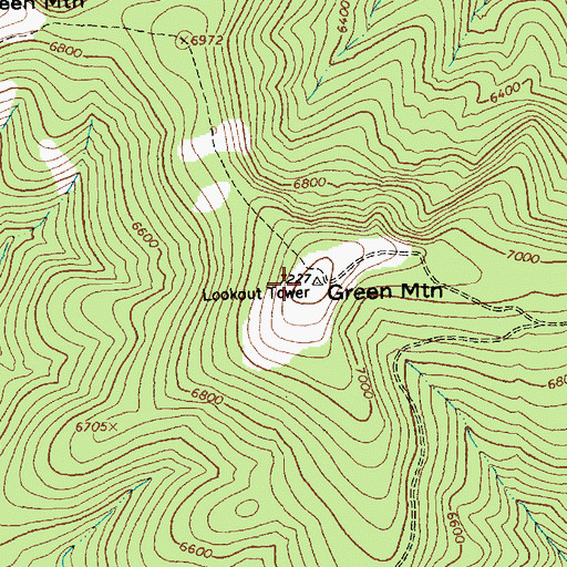 Topographic Map of Green Mountain, ID