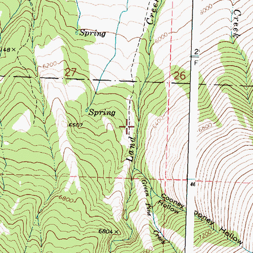 Topographic Map of Green Pine Creek, ID