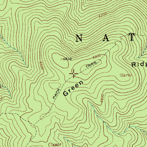 Topographic Map of Green Ridge, ID
