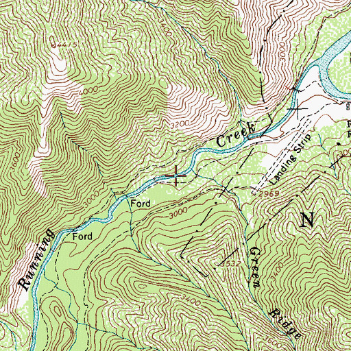 Topographic Map of Green Ridge Creek, ID