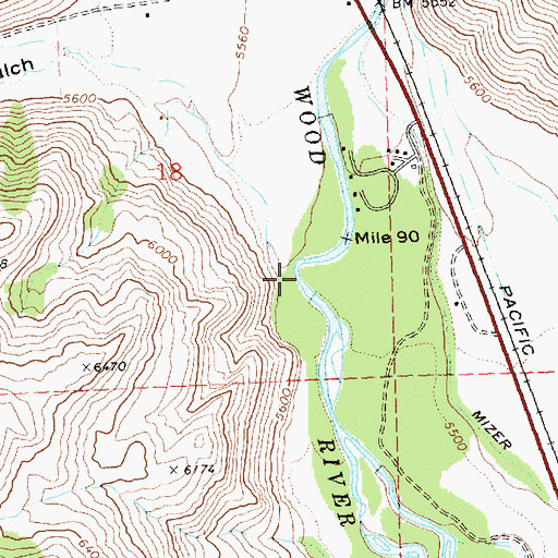 Topographic Map of Greenhorn Creek, ID