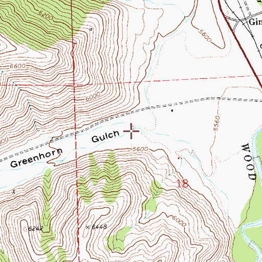 Topographic Map of Greenhorn Gulch, ID