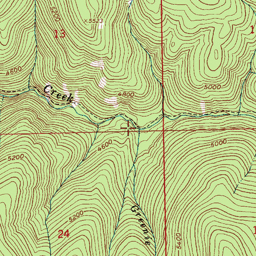 Topographic Map of Greenie Creek, ID