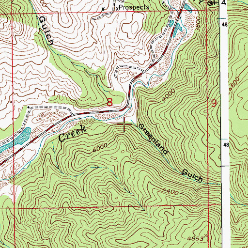 Topographic Map of Greenland Gulch, ID