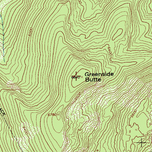 Topographic Map of Greenside Butte, ID