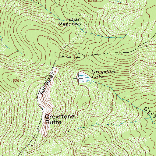 Topographic Map of Greystone Lake, ID