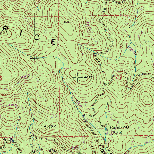 Topographic Map of Grice Ridge, ID
