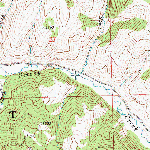 Topographic Map of Grindstone Creek, ID