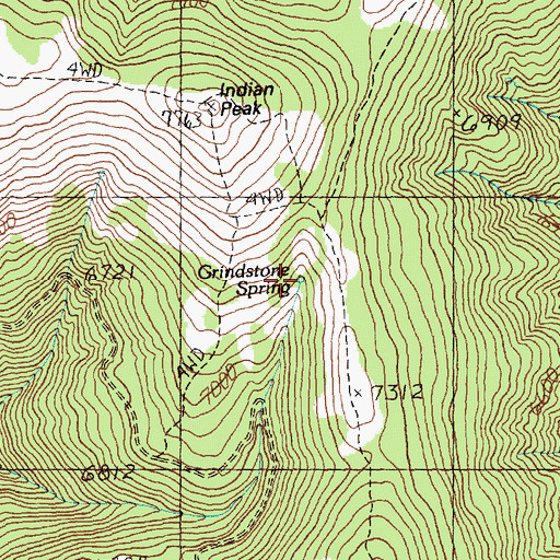 Topographic Map of Grindstone Spring, ID