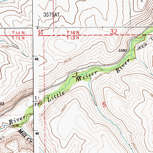 Topographic Map of Grizzly Creek, ID