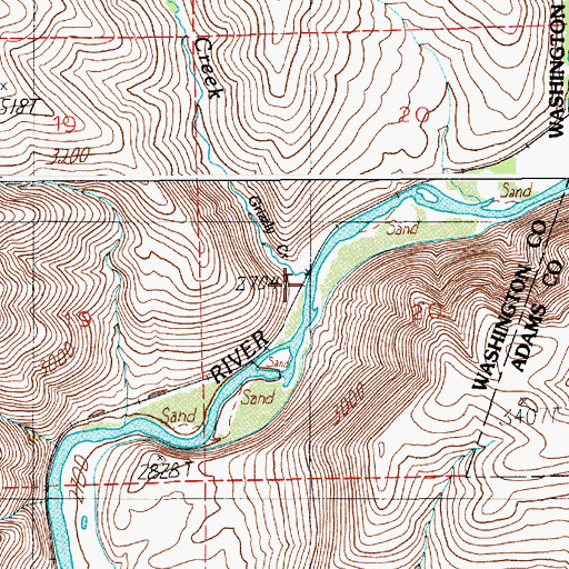 Topographic Map of Grizzly Creek, ID