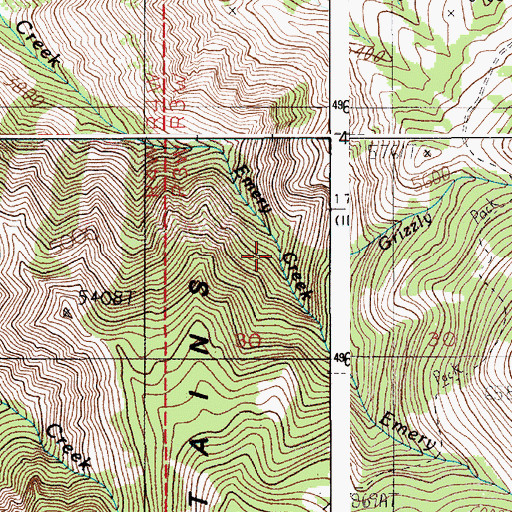 Topographic Map of Grizzly Creek, ID